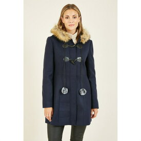 【送料無料】 ユミキム メンズ ジャケット＆ブルゾン アウター Navy Duffle Coat With Fur Trim Hood Navy