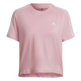 【送料無料】 アディダス レディース Tシャツ トップス 3S Crop Tee Ld99 Pink/White