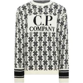 【送料無料】 シーピーカンパニー メンズ ニット&セーター アウター Cp Jacquard 1logo Kn Sn34 White V01