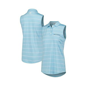 tbgWC fB[X Jbg\[ gbvX Women's Blue THE PLAYERS Space Dye Stripe Sleeveless Polo Blue