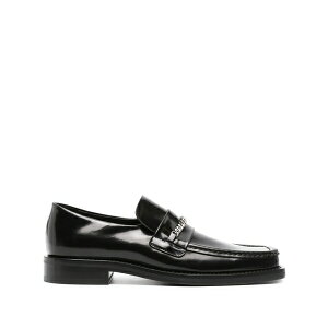 �}�[�e�B���E���[�Y �����Y �X���b�|���E���[�t�@�[ �V���[�Y Square-toe leather loafers Black