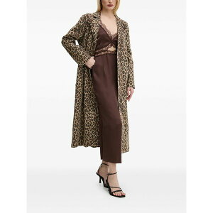 �l�o�[�t���[�h���X�h ���f�B�[�X �R�[�g �A�E�^�[ Leopard-print belted coat Neutrals