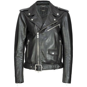 �s���R ���f�B�[�X �W���P�b�g���u���]�� �A�E�^�[ Belted leather biker jacket Black