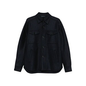 �n���X���[�t�����h�� �����Y �W���P�b�g���u���]�� �A�E�^�[ Button-down flap-pocket shirt jacket Blue