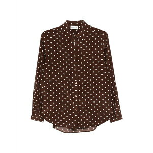 �p���b�V�� ���f�B�[�X �V���c �g�b�v�X Polka dot long-sleeve shirt Brown