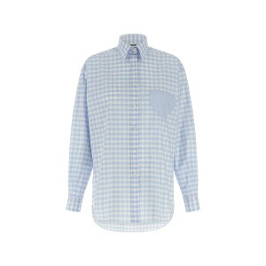 ���X�L�[�m ���f�B�[�X �V���c �g�b�v�X Heart vichy shirt Blue