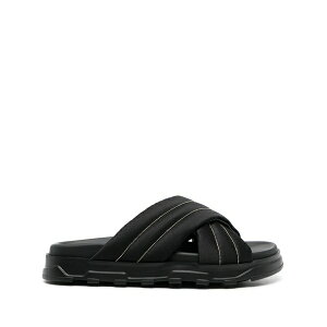 �t�@�r�A�i �t�B���b�s ���f�B�[�X �T���_�� �V���[�Y Quilted crossover-strap slides Black
