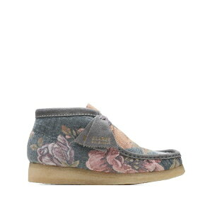 �N���[�N�X �����Y �u�[�c �V���[�Y Wallabee blue floral boots Blue