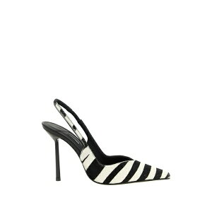 �� �V�� ���f�B�[�X �p���v�X �V���[�Y Zebra-pattern stiletto slingback heeled pumps White