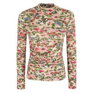 �t�@�[�� ���I ���f�B�[�X �V���c �g�b�v�X Ikat tiny flowers high-neck top Pink