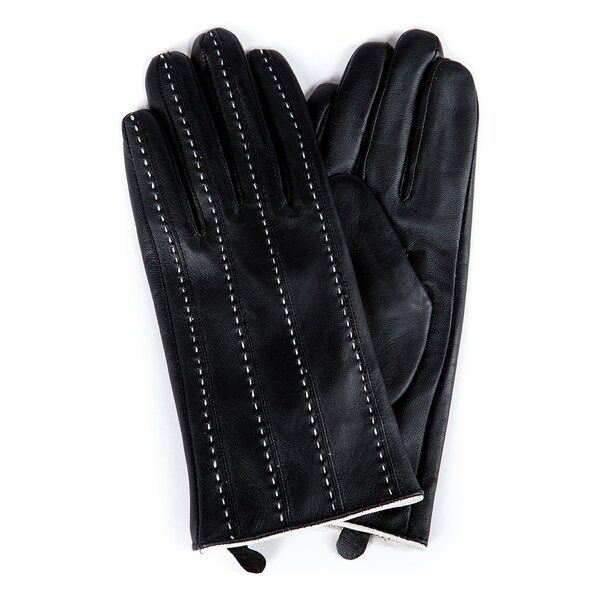 マーカスアドレール メンズ アクセサリー 推奨 手袋 Black 最も完璧な Topstitched 全商品無料サイズ交換 Leather Gloves