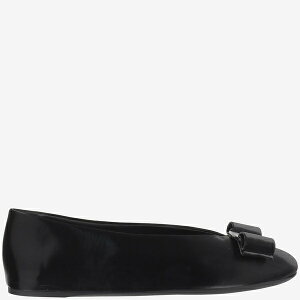 tFK fB[X hXV[Y V[Y Leather Bow Ballerina Flats Black