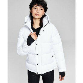 BCBジェネレーション レディース ジャケット＆ブルゾン アウター Women's Hooded Thumbhole-Cuff Puffer Coat White