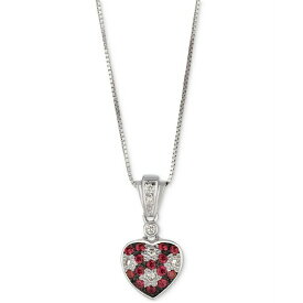 ルヴァン レディース ネックレス・チョーカー・ペンダントトップ アクセサリー Passion Ruby (1/5 ct. t.w.) & Vanilla Diamond (1/10 ct. t.w.) Heart 18" Pendant Necklace in 14k White Gold No Color