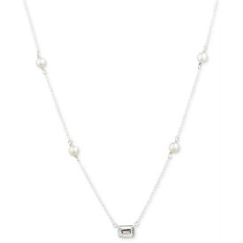 ラルフローレン レディース ネックレス・チョーカー・ペンダントトップ アクセサリー Freshwater Pearl (4 - 4-1/2mm) & Cubic Zirconia Collar Necklace in Sterling Silver, 15" + 3" extender Sterling Silver