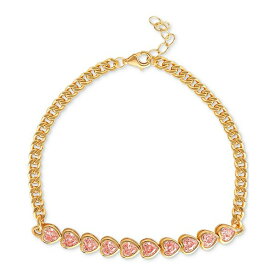 ジャニ ベルニーニ レディース ブレスレット・バングル・アンクレット アクセサリー Cubic Zirconia Heart Liner Cluster Link Bracelet in 18k Gold-Plated Sterling Silver, Created for Macy's PINK