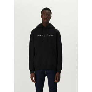 トミーヒルフィガー メンズ パーカー・スウェットシャツ アウター LINEAR LOGO HOODIE - Sweatshirt - black