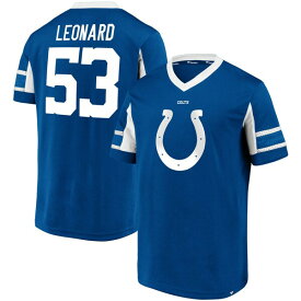 ファナティクス メンズ Tシャツ トップス Shaquille Leonard Indianapolis Colts Fanatics Branded Hashmark Player Name & Number VNeck Top Royal