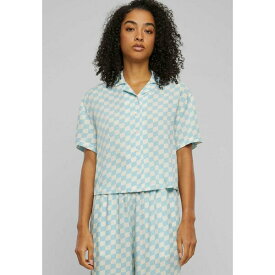 アーバン クラシックス レディース シャツ トップス Button-down blouse - oceanbluecheck