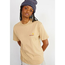 カーハート レディース Tシャツ トップス AMERICAN SCRIPT - Basic T-shirt - sable