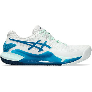 ASICS �A�V�b�N�X ���f�B�[�X �X�j�[�J�[ �yASICS Gel-Resolution 9 Clay White Teal Blue (Women's)�z �T�C�Y US_9.5(26.5cm) White/Teal Blue