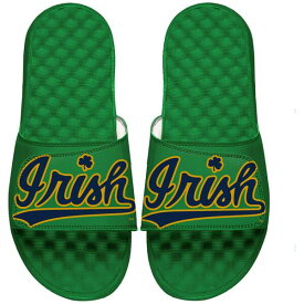 アイスライド メンズ サンダル シューズ Notre Dame Fighting Irish ISlide Script Blown Up Logo Slide Sandals Green