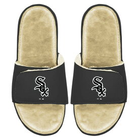 アイスライド メンズ サンダル シューズ Chicago White Sox ISlide Men's Faux Fur Slide Sandals Black/Tan