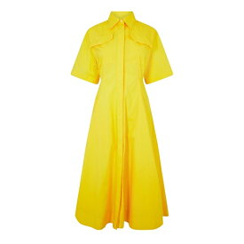 【送料無料】 エムエスジイエム レディース ワンピース トップス Cotton Poplin Midi Dress Yellow 07
