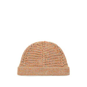 ���@�����e�B�m �K�����@�[�j �����Y �X�q �A�N�Z�T���[ Vlogo signature knitted beanie in linen and cotton Orange