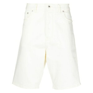 �P���]�[ �����Y �J�W���A���p���c �{�g���X Straight-leg denim shorts White