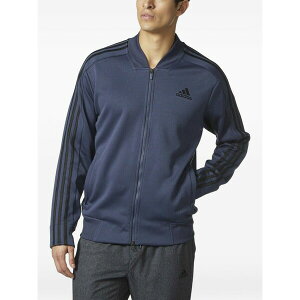 �A�f�B�_�X �����Y �W���P�b�g���u���]�� �A�E�^�[ Three-stripe bomber jacket Blue