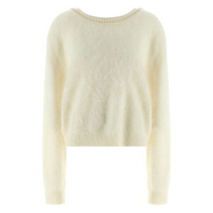�o�[�i�f�b�g ���f�B�[�X �j�b�g&�Z�[�^�[ �A�E�^�[ Sol�ne embellished-neckline sweater Neutrals