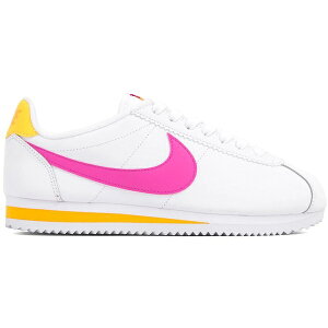 Nike �i�C�L ���f�B�[�X �X�j�[�J�[ �yNike Classic Cortez Leather Fuchsia (Women's)�z �T�C�Y US_6.5(23.5cm) White/Laser Fuchsia/Laser Orange
