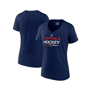 �t�@�i�e�B�N�X ���f�B�[�X T�V���c �g�b�v�X Women's Navy Washington Capitals Authentic Pro V-Neck T-Shirt Navy