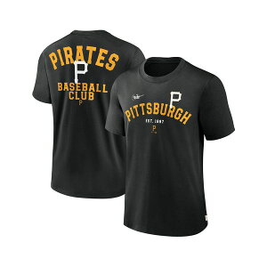 �i�C�L �����Y �V���c �g�b�v�X Men's Black Pittsburgh Pirates Cooperstown Collection Rewind Slogan T-Shirt Black