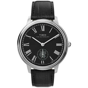 ^CbNX Y rv ANZT[ Men's Quartz Analog Black Leather Watch, 39mm Black