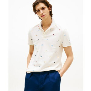 g~[ qtBK[ Y Vc gbvX Men's Big & Tall All-Over Flag Polo Shirt Ivory Petal