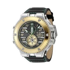 CrN^ Y rv ANZT[ Men's 47380 Invicta Racing Quartz Multifunction Black, Gold, Green Dial Watch Black