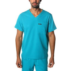 �����o�[�Y�I�����[ �����Y �V���c �g�b�v�X Men's Brighton 3-Pocket Scrub Top Teal