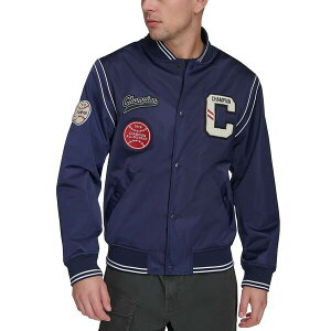 `sI Y WPbgu] AE^[ Men's Varsity Patch Bomber Jacket Navy Peacoat