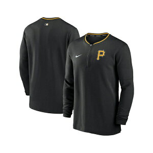 �i�C�L �����Y �V���c �g�b�v�X Men's Black Pittsburgh Pirates Authentic Collection Performance Half-Zip Top Black