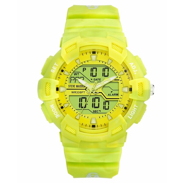 最大62%OFFクーポン 上質 スティーブ マデン レディース アクセサリー 腕時計 Bright Green 全商品無料サイズ交換 Women's Lime Plastic Strap Digital Watch 50mm takutivity.fun takutivity.fun