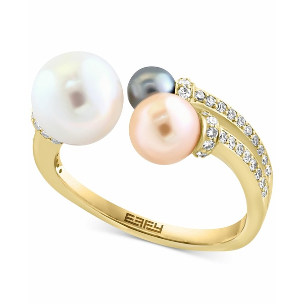 エフィー コレクション レディース リング アクセサリー EFFYreg; Multicolor Cultured Freshwater Pearl (4-8mm)  Diamond (1 ct. Cuff Ring in 14k Gold 14K Yellow Gold