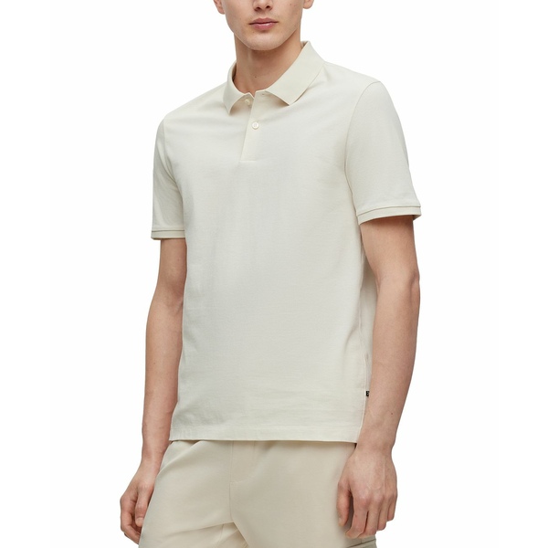 ヒューゴボス メンズ ポロシャツ トップス Men's Regular-Fit Polo Shirt Open White