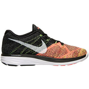 Nike �i�C�L �����Y �X�j�[�J�[ �yNike Flyknit Lunar 3 Orange Toe�z �T�C�Y US_7(25.0cm) Black/White-Hot Lava-Volt