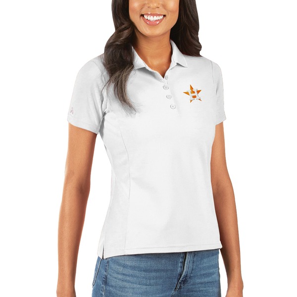 限定特価 アンティグア レディース ポロシャツ White 全商品無料サイズ交換 トップス Houston Women's Astros Antigua 最旬トレンドパンツ Pique Legacy Polo