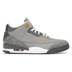 Jordan �W���[�_�� �����Y �X�j�[�J�[ �yJordan 3 Retro Cool Grey (2021)�z �T�C�Y US_6(24.0cm) Silver/Light Graphite-Orange Peel-Sport Red