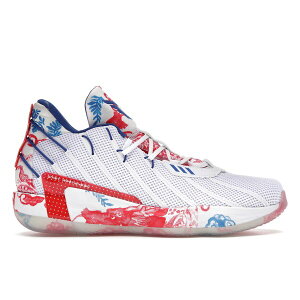 adidas �A�f�B�_�X �����Y �X�j�[�J�[ �yadidas Dame 7 Fine China�z �T�C�Y US_6(24.0cm) Cloud White/Royal Blue/Vivid Red
