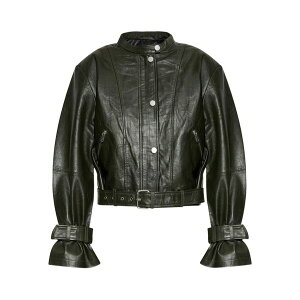 �Q�^�X ���f�B�[�X �W���P�b�g���u���]�� �A�E�^�[ Buckle-detail leather jacket Green