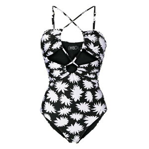 �p�b�g�{�[ ���f�B�[�X �����s�[�X �g�b�v�X Dahlia floral-print swimsuit Black